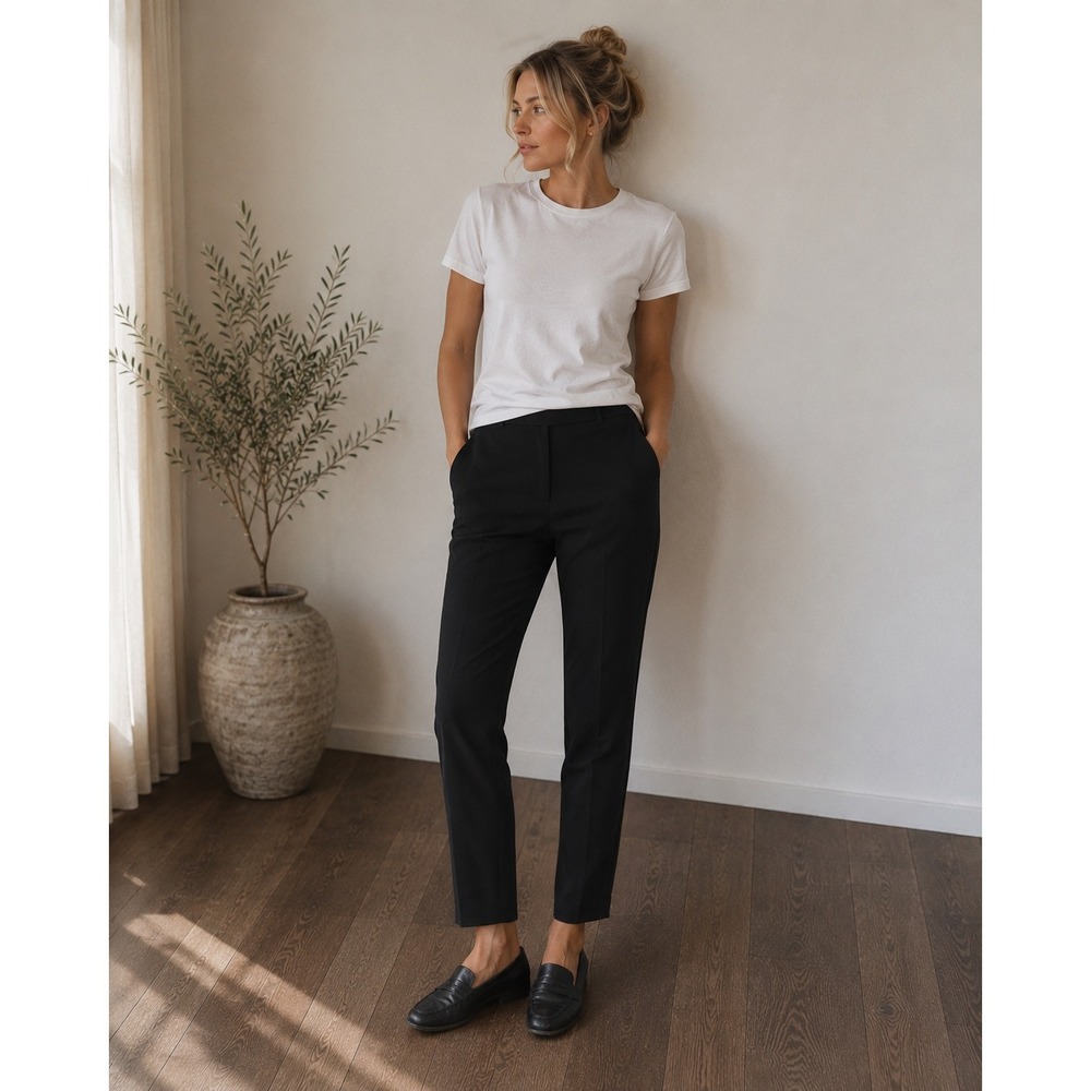 The Reset R Label Skinny Stretch Pant Womens S Black Ponte Cigarette Trouser